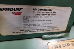 Speedaire 1WD74 Piston Air Comrpessor with 10HP Motor. 34.8 CFM @ 175psi
