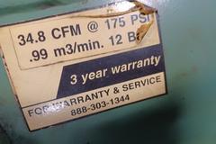 Speedaire 1WD74 Piston Air Comrpessor with 10HP Motor. 34.8 CFM @ 175psi