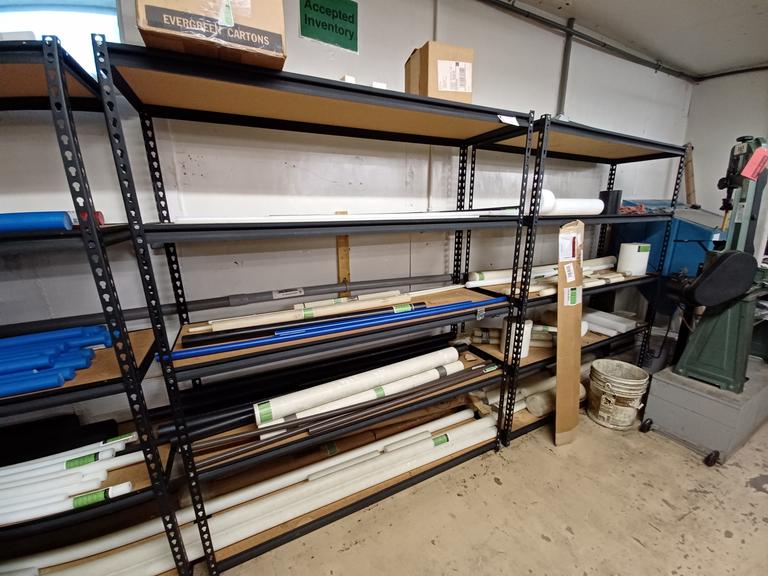 (2) Metal Plywood Shelving with Plastic Material