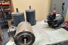 Rolling Steel Multi Shelf Carts (2 Units) with Contents of Electrical Motors