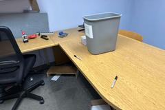 Contents of Human Resources Office, U-Shaped Office Desk with Multiple Chairs, Vertical File Cabinets, Wall Shelf Units and More