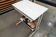 Adjustable Height Rolling Work Station with Slide Out Shelf