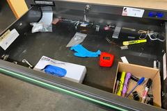 Masterforce 6-Drawer Rolling Tool chest with Wooden Top, Key and Misc Contents