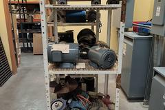 Rolling Steel Multi Shelf Carts (2 Units) with Contents of Electrical Motors