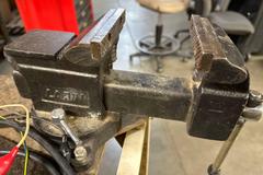 Metal Cart with Contents Including 4" Bench Vise