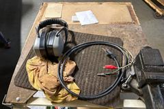 Metal Cart with Contents Including 4" Bench Vise