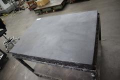 Granite Surface Plate, 36" x 48" x 4.5", Black, No Ledge w Steel Stand, Lower Shelf