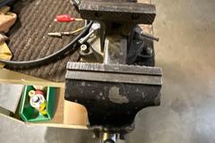 Metal Cart with Contents Including 4" Bench Vise