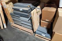 Disassembled Metal Shelving: Dozens of Various Sized Shelves, 84" Long Standards