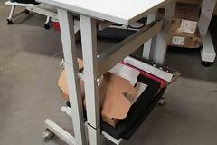 Adjustable Height Rolling Work Station with Slide Out Shelf