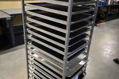 Machines Used | Rolling Speed Rack with Sheet Pans and Cover