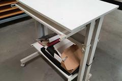 Adjustable Height Rolling Work Station with Slide Out Shelf