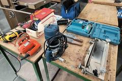 Power Tools and Accessories: Ryobi 2HP Router, Dewalt Screw Gun, Jig Saw, Bosch and Bauer Multi Tools, Hilti Powder Actuated Tool, Ryobi Trim Router, Stanly Dovetail Jig, and More