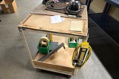 Metal Cart with Contents Including 4" Bench Vise