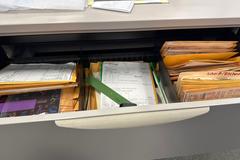 Lateral 3 Drawer File Cabinets (6 Units) with Laminate Top, Contents of Drawers Included