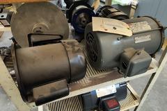 Rolling Steel Multi Shelf Carts (2 Units) with Contents of Electrical Motors