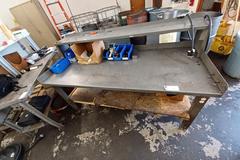 Metal Work Bench with Contents