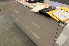 Lateral 3 Drawer File Cabinets (6 Units) with Laminate Top, Contents of Drawers Included
