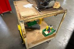 Metal Cart with Contents Including 4" Bench Vise