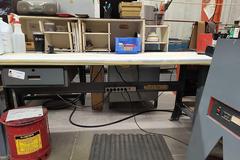 Metal Work Benches (3 Benches) with Single Drawer and Contents **Excludes LocTite Machine**