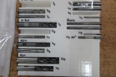 Assorted Carbide and HSS End Mills Finishing and Roughing, Reamers, Spotting and Chamfer Tools
