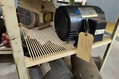 Rolling Steel Multi Shelf Carts (2 Units) with Contents of Electrical Motors