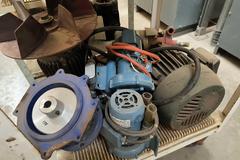 Rolling Steel Multi Shelf Carts (2 Units) with Contents of Electrical Motors