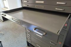 Flat File Stack, (3) Cabinets with Stand, (15) Drawers Total