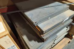 Disassembled Metal Shelving: Dozens of Various Sized Shelves, 84" Long Standards