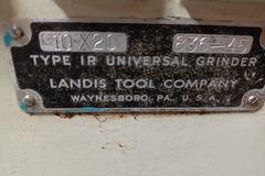 Landis Type 1R 10" x 20" Universal Cylindrical Grinder with Motorized Work Head and Lever Type Tailstock