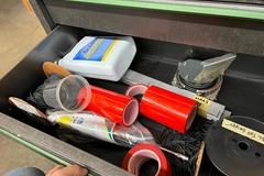 Masterforce 6-Drawer Rolling Tool chest with Wooden Top, Key and Misc Contents