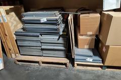 Disassembled Metal Shelving: Dozens of Various Sized Shelves, 84" Long Standards