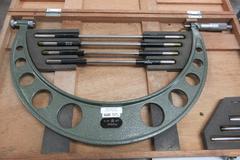 Mitutoyo 12-16" Interchangeable Anvil Micrometer with Anvils and Standards in Wooden Case