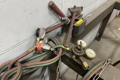 Oxy Acetylene Torch Cutoff table With Victor VCM 100 Portable Track Cutting Machine, accessories including Torches, Cart, Regulators