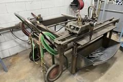 Oxy Acetylene Torch Cutoff table With Victor VCM 100 Portable Track Cutting Machine, accessories including Torches, Cart, Regulators