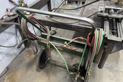 Oxy Acetylene Torch Cutoff table With Victor VCM 100 Portable Track Cutting Machine, accessories including Torches, Cart, Regulators