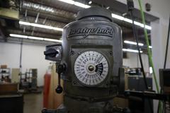 Bridgeport 2J Vertical Knee Mill with 2-Axis DRO, Power Feed, One-Shot Lube and Column Riser