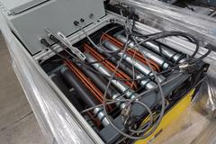 Programmable Infeed/Outfeed Box Conveyor System with (3) Controllers, (3) Powered Conveyors, (3) 90-Degree Directional Conveyors and More