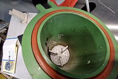 Glue Machinery  Corp "Shot Pot" Pneumatic Glue Dispenser Pot with Variable Temperature Control and Foot Temp, 120V