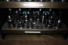 Huot 50 Taper Super Tower Tool Shelf w 3 24 Station Shelves- Loaded with Cat 50 Taper Tool Holders