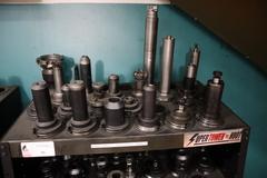 Huot 50 Taper Super Tower Tool Shelf w 3 24 Station Shelves- Loaded with Cat 50 Taper Tool Holders