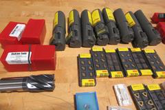 Assorted Tooling Lot, NEW in Packaging, Carbide Inserts, Small Endmills, Boring Bars, Roughing End Mills, Part Off Tooling, HSS Drills