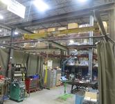 Overhead Shop Crane - Approx 16' X 20' Area with Aero Material Handling 1 Ton Under Slung Bridge Crane, ARO 1 Ton Air Operated Chain Hoist, 102" Under the Hook