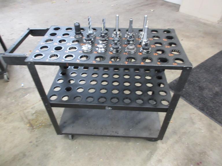 CAT40 End Mill Tool Holders (16pcs) Various Diameters, on Big Bear 100 Pocket Rolling Tool Scoot