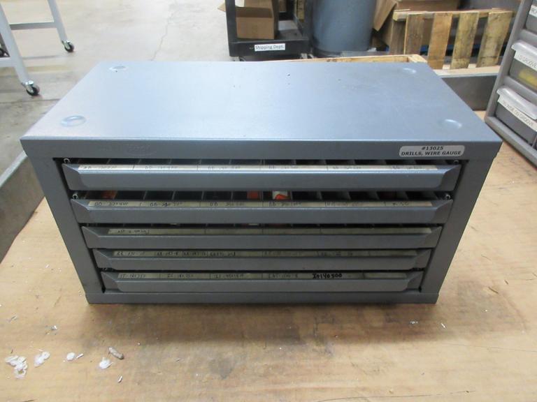 Huot 5 Drawer Drill Index with Contents of Small Solid Carbide Boring Bars, Many are New