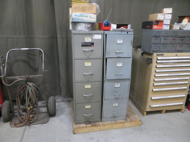 Cabinet w 4 Drawers (2) w Contents of Welding Supplies