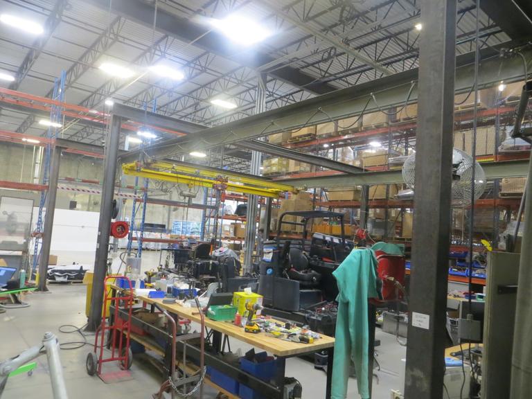 Overhead Shop Crane - Approx 34' X 24' area with (2) Single Girder Underslung Bridges, 1-CM Lodestar 1/2 Ton & 1-Duff Lynx 1/2 Ton Electric Hoists