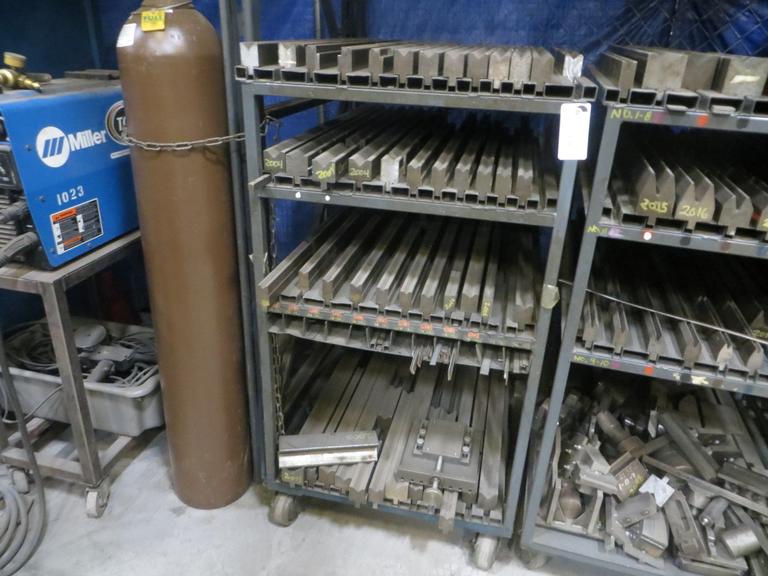 Press Brake Dies - Large Assortment on Cart w Casters