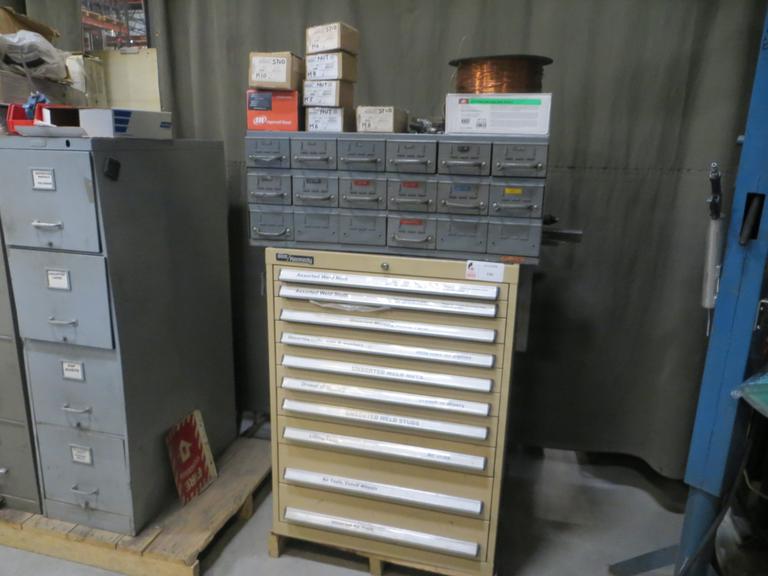 Kennedy 10 Drawer Heavy Duty Storage Cabinet w Contents AND Equipto Index w 18 Drawers AND Contents