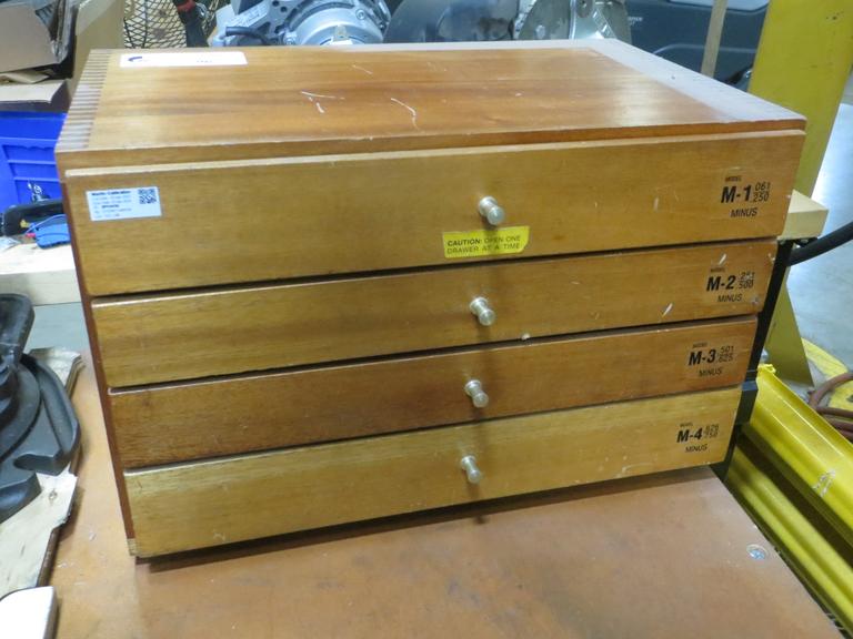 Meyer Pin Gauge Set w M-1, M2- M-3, M-4 Minus - 4 Drawer